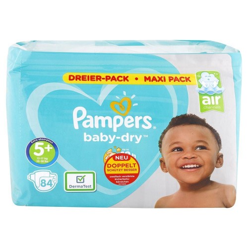PAMPERS Baby Dry detské plienky 5+ 12-17 kg 84 ks